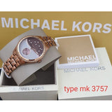 Buy Shop Michael Kors Lauryn Rose Gold Dial Brown Steel Strap Watch for Women - MK3757 USA Online