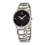 Buy Shop Calvin Klein Stately Black Dial Silver Steel Strap Watch for Women - K3G2312S USA Online