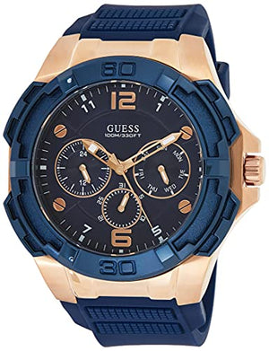 Buy Shop Guess Genesis Quartz Blue Dial Blue Silicone Strap Watch For Men - W1254G3 USA Online
