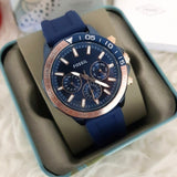 Buy Shop Fossil Bannon Multifunction Blue Dial Blue Silicone Strap Watch for Men - BQ2498 USA Online