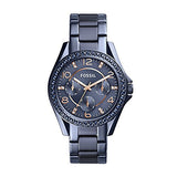 Buy Shop Fossil Riley Quartz Blue Dial Blue Steel Strap Watch for Women - ES4294 USA Online