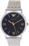 Buy Shop Emporio Armani Kappa Quartz Black Dial Two Tone Mesh Bracelet Watch For Men - AR11228 USA Online