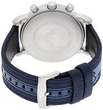 Buy Shop Emporio Armani Luigi Chronograph Quartz Blue Dial Blue Nylon Strap Watch For Men - AR1949 USA Online