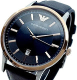 Buy Shop Emporio Armani Renato Analog Blue Dial Blue Leather Strap Watch For Men - AR11188 USA Online