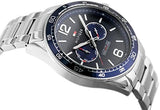 Buy Shop Tommy Hilfiger Erik Chronograph Blue Dial Silver Steel Strap Watch for Men - 1791366 USA Online