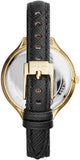 Buy Shop Michael Kors Slim Runway Quartz Gold Dial Black Leather Strap Watch For Women - MK2392 USA Online