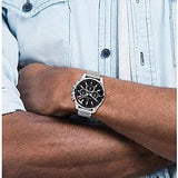 Buy Shop Tommy Hilfiger Mason Multifunction Black Dial Silver Steel Strap Watch For Men - 1791936 USA Online