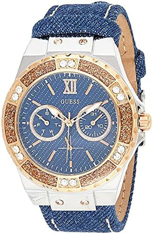 Buy Shop Guess Limelight Quartz Analog Blue Dial Blue Denim Strap Watch For Women - W0775l10 USA Online