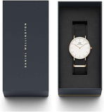 Buy Shop Daniel Wellington Classic Cornwall White Dial Black Nylon Strap Watch For Women - DW00100259 USA Online
