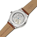 Buy Shop Fossil Forrester Luggage Automatic Skeleton Blue Dial Brown Leather Strap Watch for Men - ME3179 USA Online