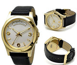 Buy Shop Marc Jacobs Baby Dave Gold Dial Black Leather Strap Watch for Women - MBM1264 USA Online