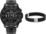 Buy Shop Tommy Hilfiger Classic Chronograph Black Dial Black Steel Strap Watch For Men - 1710494 USA Online