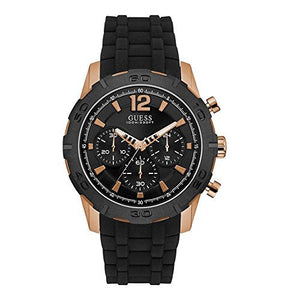 Buy Shop Guess Caliber Chronograph Black Dial Black Rubber Strap Watch for Men - W0864G2 USA Online