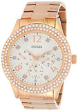Buy Shop Guess Bedazzle Diamonds Silver Dial Rose Gold Steel Strap Watch For Women - W1097L3 USA Online