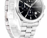 Emporio Armani Paolo Chronograph Black Dial Silver Steel Strap Watch For Men - AR11602