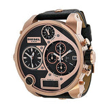 Buy Shop Diesel Big Daddy Gold & Black Dial Black Leather Strap Watch For Men - DZ7261 USA Online