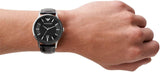 Buy Shop Emporio Armani Renato Analog Black Dial Black Leather Strap Watch For Men - AR11186 USA Online