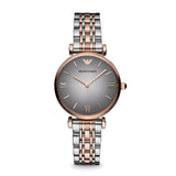 Buy Shop Emporio Armani Gianni T Bar Grey Dial Two Tone Stainless Steel Watch For Women - AR1725 USA Online
