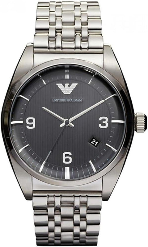 Buy Shop Emporio Armani Classic Analog Black Dial Silver Steel Strap Watch For Men - AR0369 USA Online