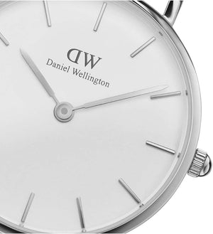 Buy Shop Daniel Wellington Classic Petite York White Dial Brown Leather Strap Watch For Women - DW00100244 USA Online
