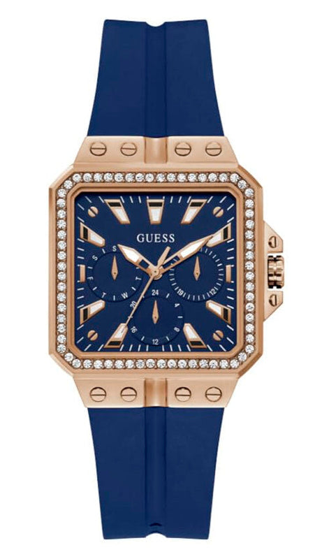 Buy Shop Guess Libra Crystals Blue Dial Blue Silicone Strap Watch For Women - GW0618L2 USA Online