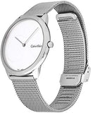 Buy Shop Calvin Klein Minimal Silver Dial Silver Mesh Bracelet Watch for Men - K3M2112Z USA Online