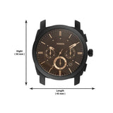 Buy Shop Fossil Machine Chronograph Black Dial Black Leather Strap Watch for Men - FS5586 USA Online