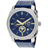 Buy Shop Fossil Machine Chronograph Blue Dial Blue Leather Strap Watch for Men - FS5262 USA Online
