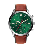 Buy Shop Fossil Neutra Chronograph Green Dial Brown Leather Strap Watch for Men - FS5735 USA Online