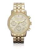 Buy Shop Michael Kors Runway Chronograph Gold Dial Gold Steel Strap Watch For Women - MK5698 USA Online