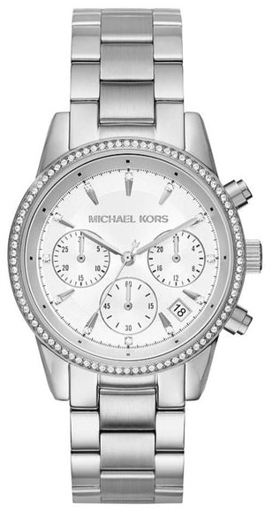 Buy Shop Michael Kors Ritz Silver Dial Silver Steel Strap Watch for Women - MK6428 USA Online
