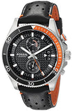 Buy Shop Fossil Wakefield Chronograph Black Dial Black Leather Strap Watch for Men - CH2953 USA Online