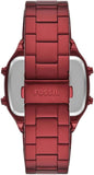Buy Shop Fossil Retro Analog-Digital Black Dial Red Steel Strap Watch for Men - FS5897 USA Online