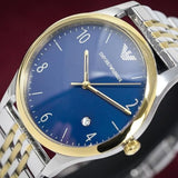 Buy Shop Emporio Armani Classic Quartz Blue Dial Two Tone Steel Strap Watch For Men - AR1868 USA Online