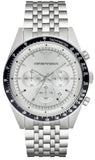 Emporio Armani Sportivo Chronograph Silver Dial Silver Steel Strap Watch For Men - AR6073