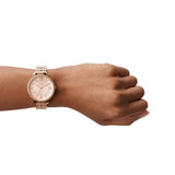 Buy Shop Fossil Jacqueline Rose Gold Dial Rose Gold Steel Strap Watch for Women - ES3546 USA Online