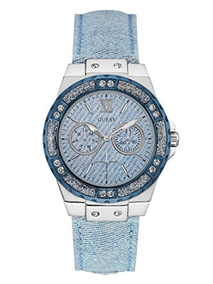 Buy Shop Guess Limelight Quartz Blue Dial Blue Leather Strap Watch For Men - W0775l1 USA Online