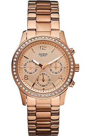 Buy Shop Guess Mini Spectrum Quartz Rose Gold Dial Rose Gold Steel Strap Watch For Women - W0122L3 USA Online