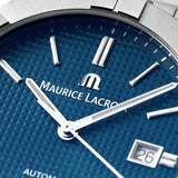 Maurice Lacroix Aikon Automatic Date Blue Dial Blue Silicone Strap Watch For Men - AI6008-SS000-430-4