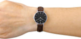 Buy Shop Daniel Wellington Classic Petite Bristol Black Dial Brown Leather Strap Watch For Women - DW00100233 USA Online