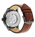 Buy Shop Fossil Townsman Automatic Skeleton Black Dial Brown Leather Strap Watch for Men - ME3181 USA Online