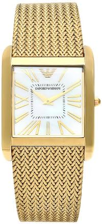 Buy Shop Emporio Armani Mother of Pearl Dial Gold Mesh Bracelet Watch For Men - AR2016 USA Online