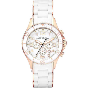 Buy Shop Marc Jacobs Rock Chronograph White Dial White Silicone Strap Watch for Women - MBM2547 USA Online
