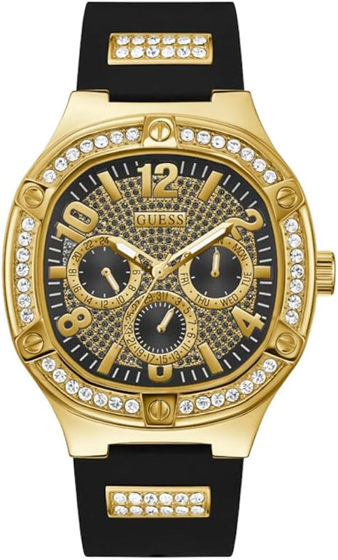 Buy Shop Guess Duke Crystals Black Dial Black Silicone Strap Watch For Men - GW0641G2 USA Online