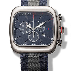Buy Shop Gucci Coupe Chronograph Blue Dial Two Tone NATO Strap Watch for Men - YA131203 USA Online