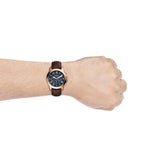 Buy Shop Fossil Grant Chronograph Blue Dial Brown Leather Strap Watch for Men - FS5068 USA Online