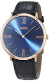 Buy Shop Hugo Boss Jackson Blue Dial Black Leather Strap Watch for Men - 1513371 USA Online