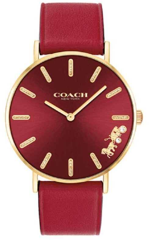 Buy Shop Coach Perry Red Dial Red Leather Strap Watch for Women - 14503867 USA Online