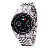 Buy Shop Emporio Armani Sportivo Chronograph Black Dial Silver Steel Strap Watch For Men - AR5984 USA Online