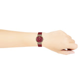 Versace Greca Meander Red Dial Red Leather Strap Watch for Women - VELW00320